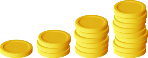 3D Stack of Gold Coins png