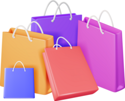 3D Shopping Bag Set png