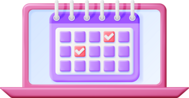 papier spiraal muur kalender in laptop png