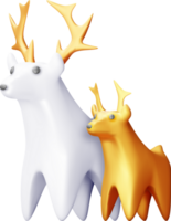 3d Natale oro cervo statua png