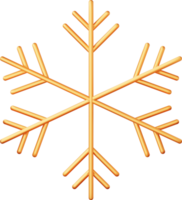 3D Golden Chrome Snowflake png