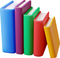 3D Stack of Closed Books png
