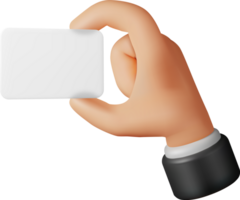 3D Hand Holding Blank Paper png