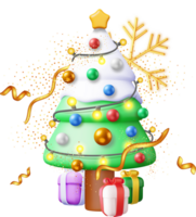 3d Navidad árbol decorado png