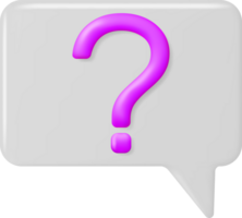 3D Speech bubble with Question Mark png