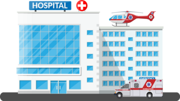 Krankenhausgebäude, medizinische Ikone. png