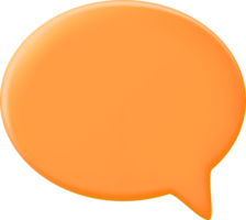 3D Orange Blank Speech Bubble png