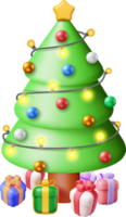 3D Christmas Tree Decorated png