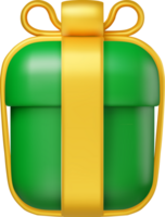 3d grön gåva låda png