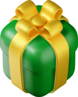 3D Green Gift Box png