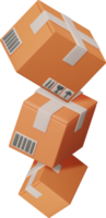 3D Stack of Cardboard Boxes png