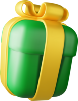 3D Green Gift Box png