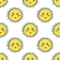 Seamless pattern with sun doodle for decorative print, wrapping paper, greeting cards, wallpaper and fabric vector