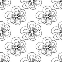 Summer seamless pattern with flowers doodle for decorative print, wrapping paper, greeting cards, wallpaper and fabric vector