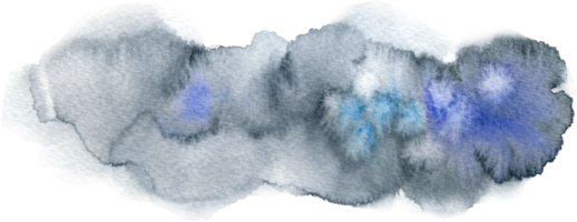 Abstract modern design with clouds watercolor stain hand painted. png