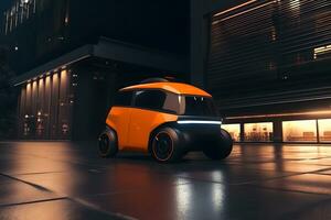 AI generated Self-driving delivery robot concept. Neural network AI generated photo