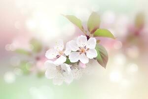 AI generated Beautiful floral spring abstract background of nature. Neural network AI generated photo