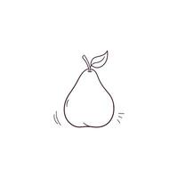 Hand Drawn illustration of pear icon. Doodle Vector Sketch Illustration