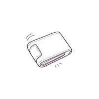 Hand Drawn illustration of wallet icon. Doodle Vector Sketch Illustration