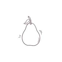 Hand Drawn illustration of pear icon. Doodle Vector Sketch Illustration