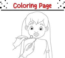 dentist check tooth coloring page vector