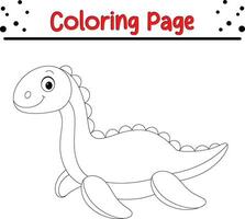 cute dinosaur doll coloring page for kids vector