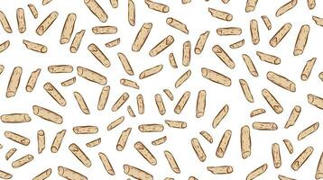 Wood Pellets elements Pattern, Brown pellets on a white background, isolated. Vector illustration in flat style.