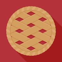 Red pie on red background vector illustration