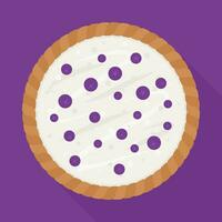 Blueberry pie with purple background Vector illustration