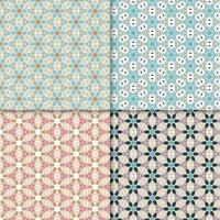 Four geometric seamless patterns. Can be used on textiles, wallpapers, surfaces, venue designs and as a background for cards and invitations vector