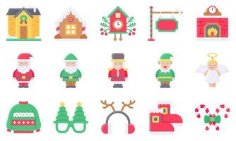 Christmas related icon, vector illustration set