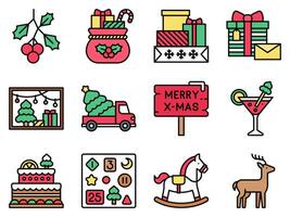 Christmas related icon, vector illustration set 4