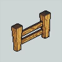 Pixel art illustration Wooden Fence. Pixelated Wooden Fence. Farm Wooden Fence pixelated for the pixel art game and icon for website and video game. old school retro. vector