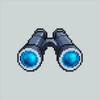 píxel Arte ilustración binocular. pixelado binocular. Linterna pixelado para el píxel Arte juego y icono para sitio web y vídeo juego. antiguo colegio retro vector