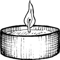 Vector illustration of burning melted candles. Hand drawn candles