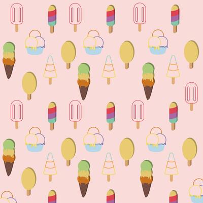Colored pattern background with ice cream icons Vector illustration