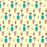 Colored pattern background with ice cream icons Vector illustration