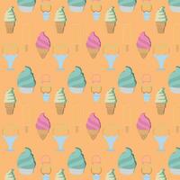 Colored pattern background with ice cream icons Vector illustration