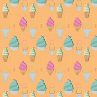 Colored pattern background with ice cream icons Vector illustration