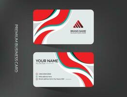 Modern creative red and white business card template design vector