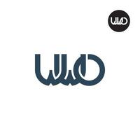 letra wow monograma logo diseño vector