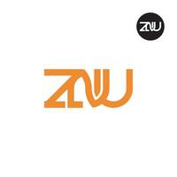 Letter ZNU Monogram Logo Design vector