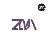 Letter ZNA Monogram Logo Design vector
