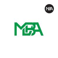 letra MBA monograma logo diseño vector