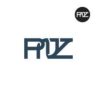 letra pnz monograma logo diseño vector
