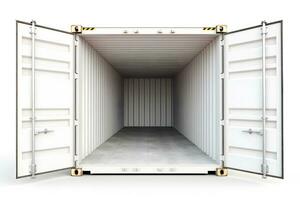 AI generated Container, open door, white background. Neural network AI generated photo