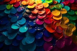 AI generated Iridescent acrylic drops abstract background. Neural network AI generated photo
