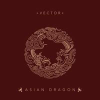 Asian Dragon Circular Vector Symbol