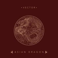 Majestic Asian Dragon in Circular Vector Format