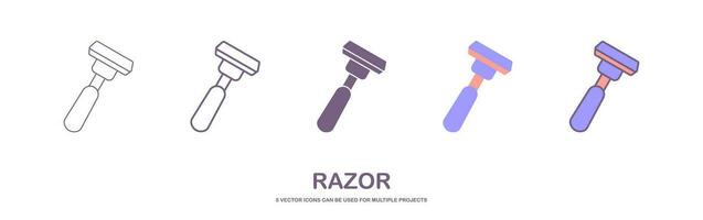 Disposable razor line icon. Shaving razor vector illustration isolated on white. Shaver outline style designed for and app